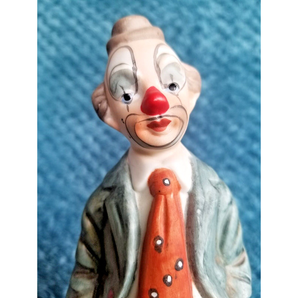 Set Of 2 Vintage Art Mark Porcelain Clown Figurines - Picture 4 of 13